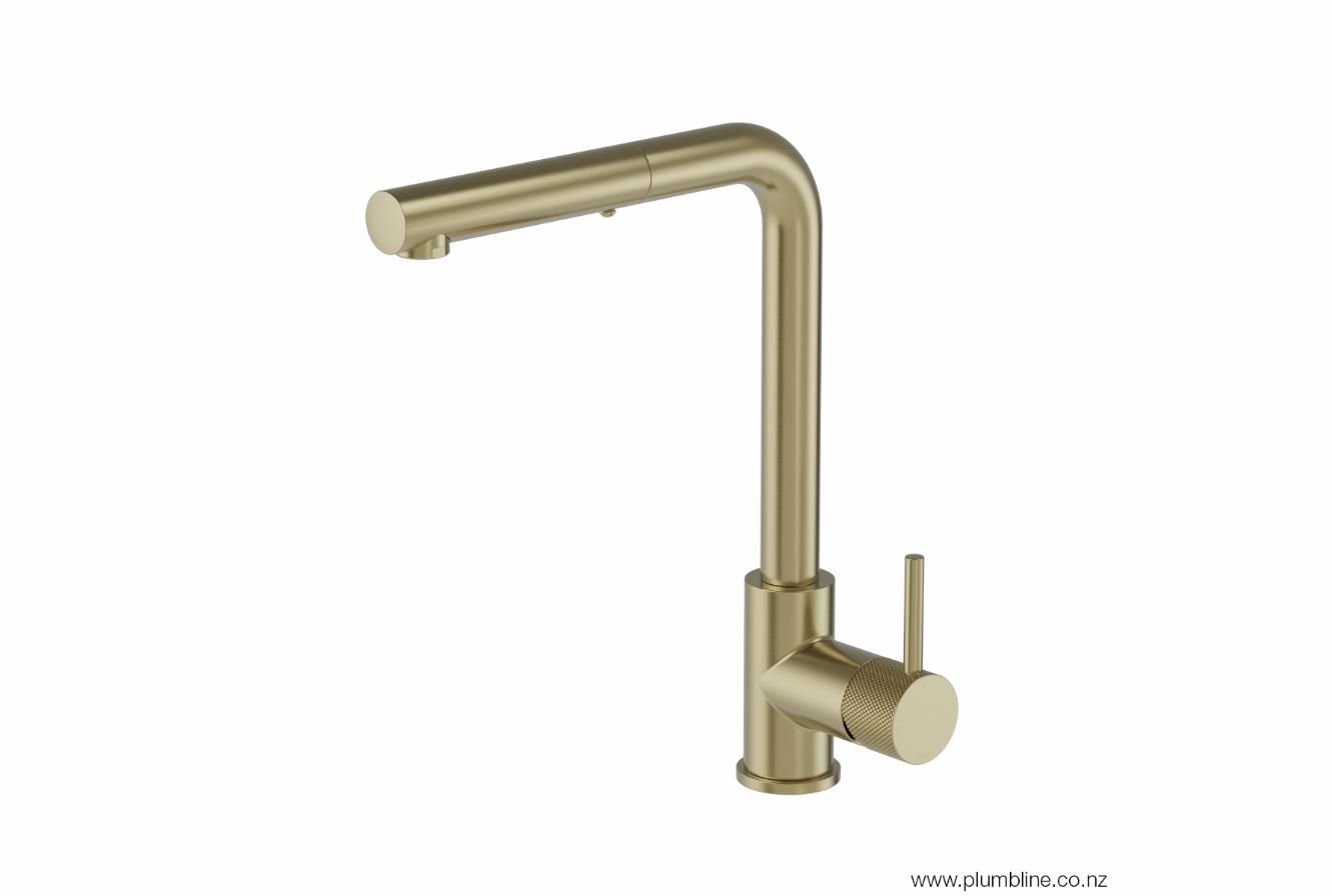 Plumbline Buddy X Kitchen Mixer Straight Spout With Pull Out Spray