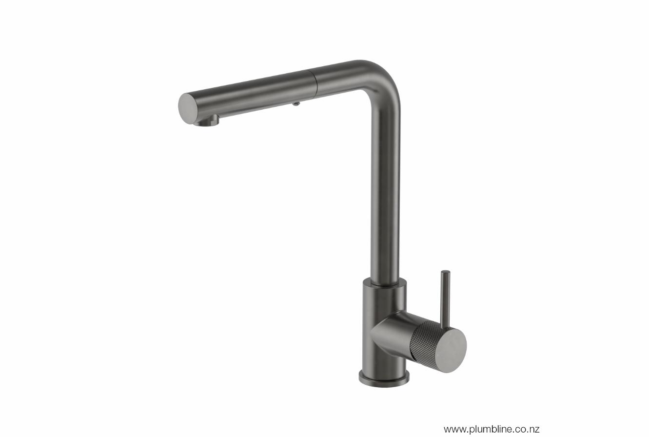 Plumbline Buddy X Kitchen Mixer Straight Spout With Pull Out Spray