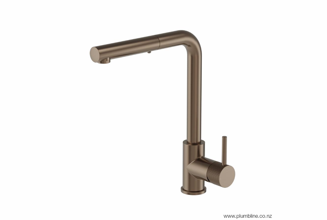 Plumbline Buddy X Kitchen Mixer Straight Spout With Pull Out Spray
