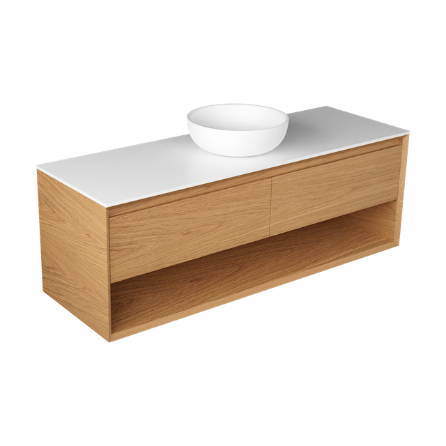 EDGE LARGO 1500 OPEN SHELF WALL HUNG VANITY - 6 COLOURS