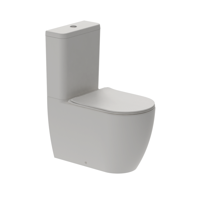 Plumbline Zen II Rimless Back To Wall Toilet Suite With Slim Seat Matt White