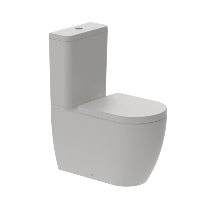 Plumbline Zen II Rimless Back to Wall Toilet Suite — Thick Seat, Matt White