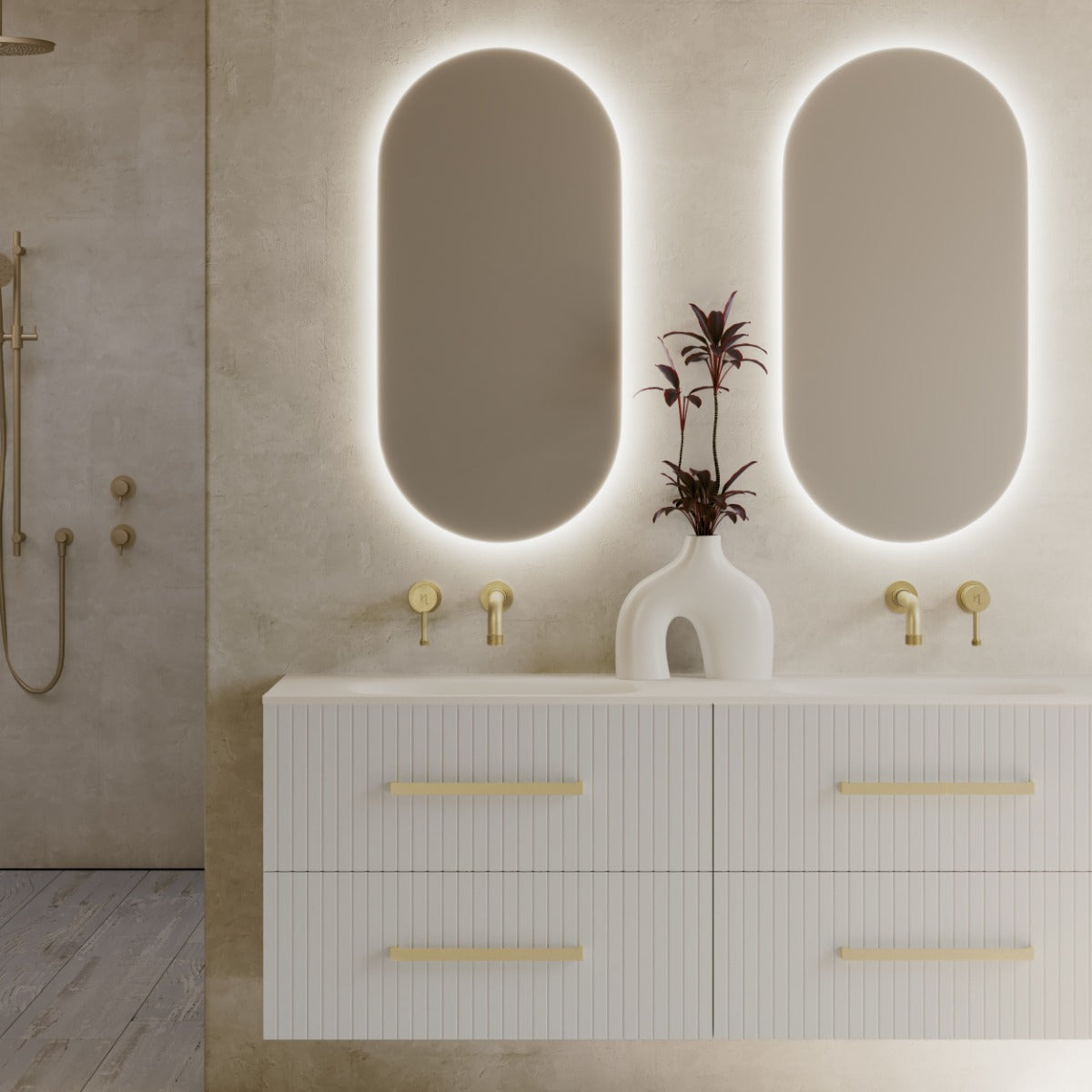450 PILL BACKLIT LED MIRROR PLUMBLINE PILL MIRROR Elite Bathroomware 450-pill-backlit-led-mirror-plumbline-pill-mirror-elite-bathroomware