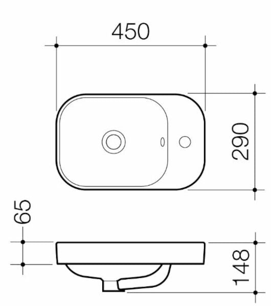 Caroma Luna Universal Inset Basin