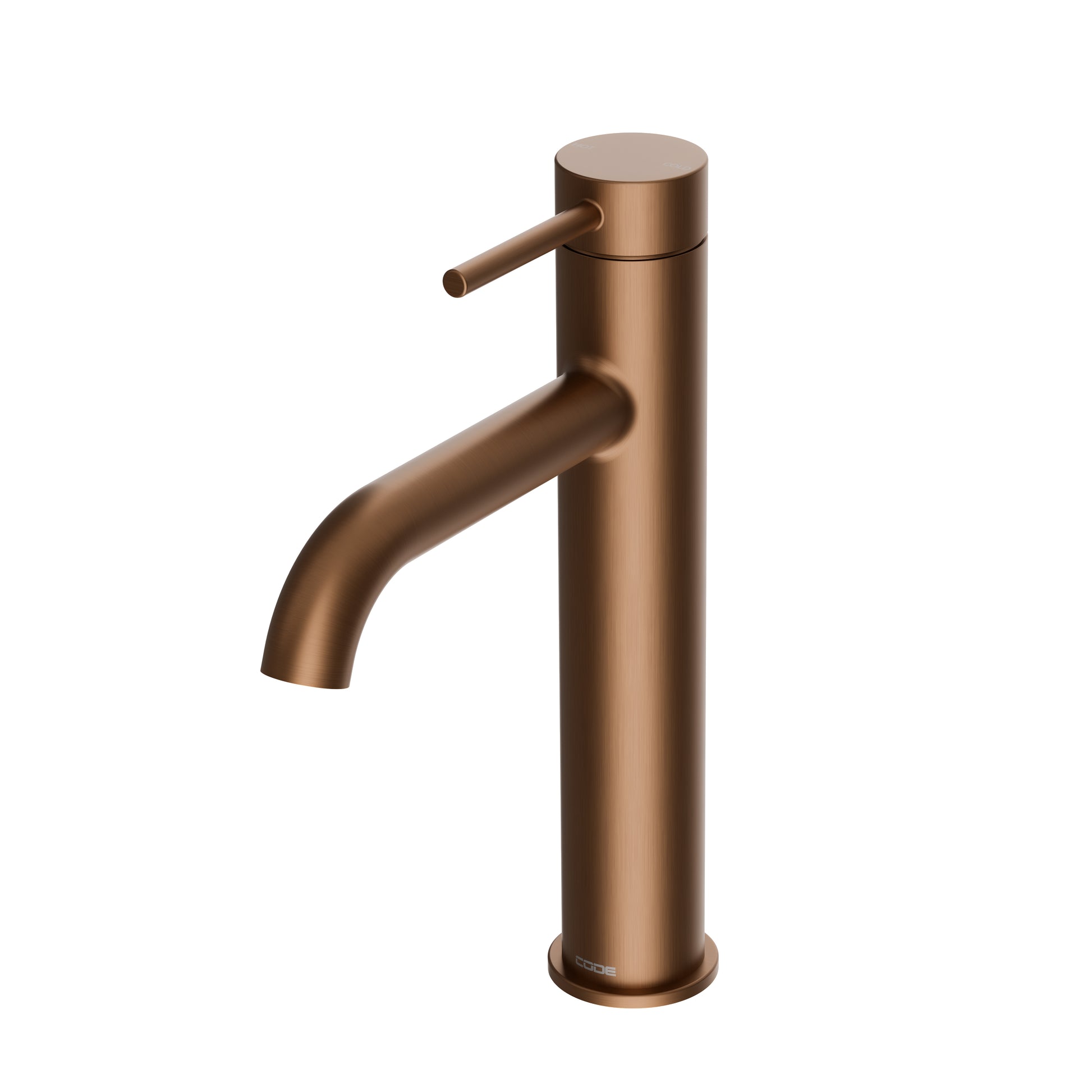 code-nature-mid-height-basin-mixer-brushed-bronze