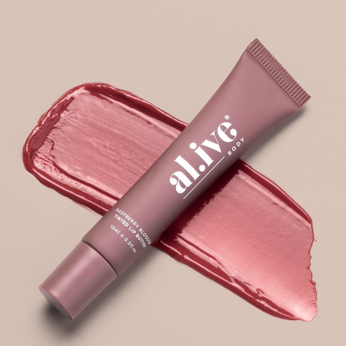 al.ive body Tinted Lip Butter Raspberry Blossom - swatch shot