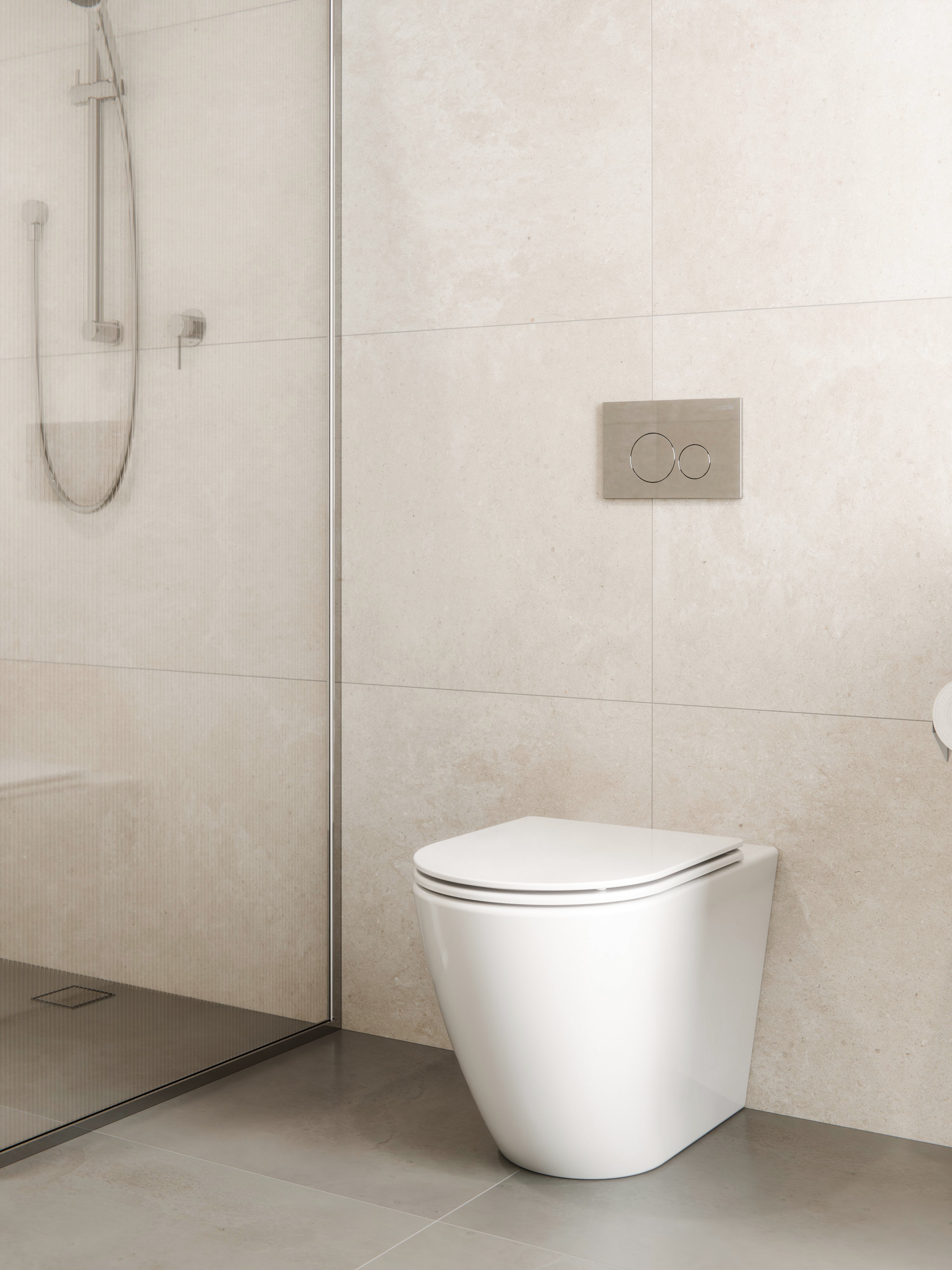 CODE FLOW TYPHOON INWALL TOILET SUITE | CHROME BUTTON