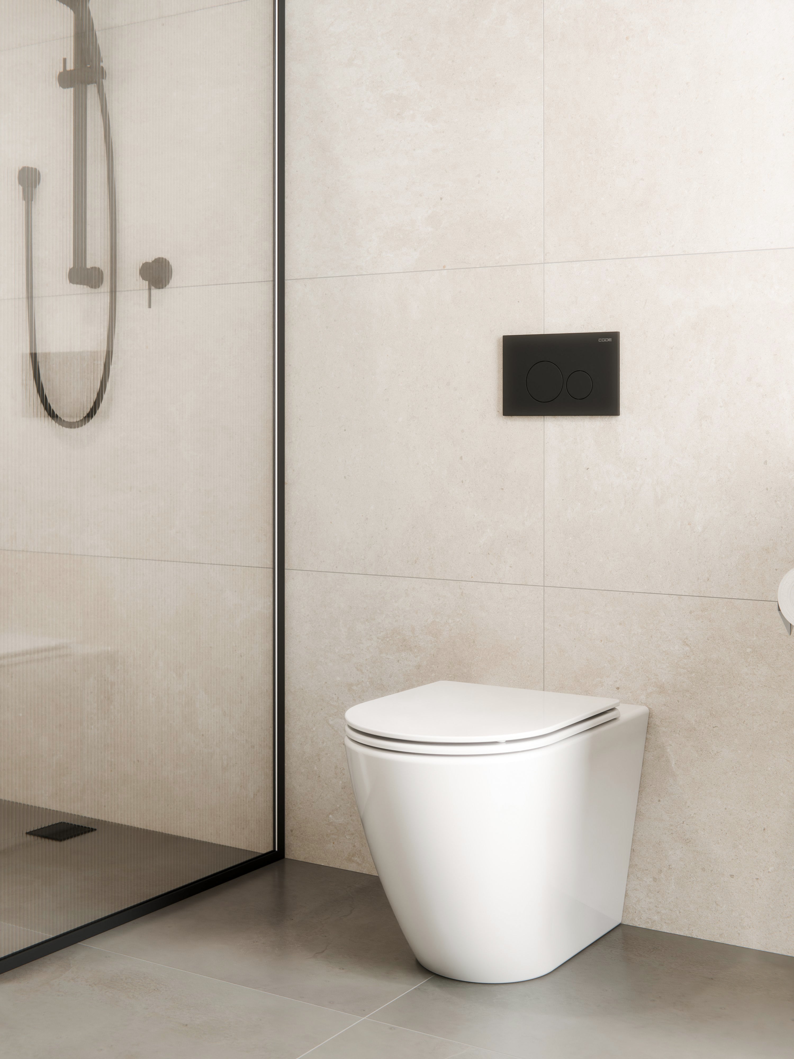 CODE FLOW TYPHOON INWALL TOILET SUITE | MATTE BLACK BUTTON