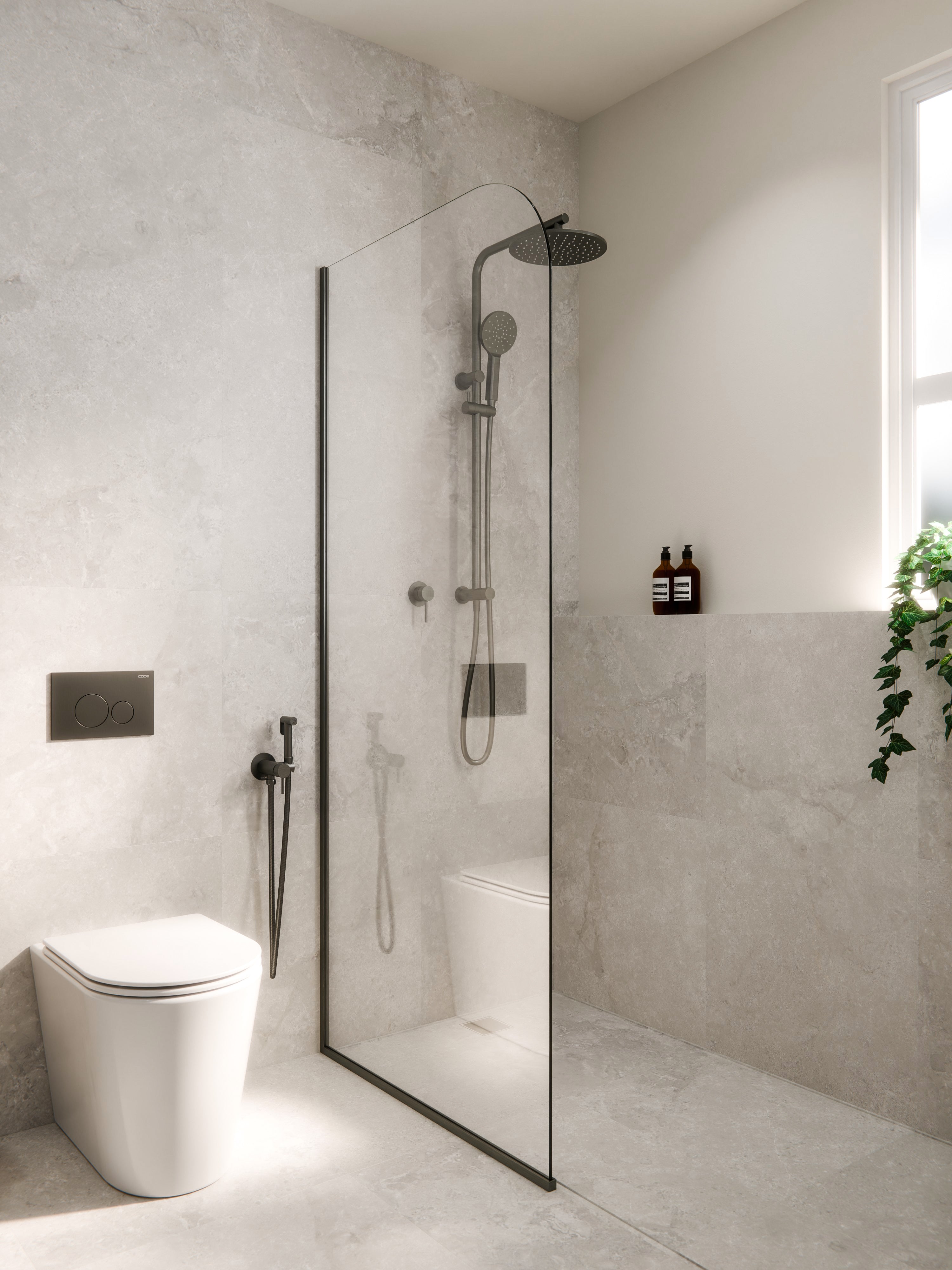 CODE PURE TYPHOON INWALL TOILET SUITE | GUNMETAL BUTTON