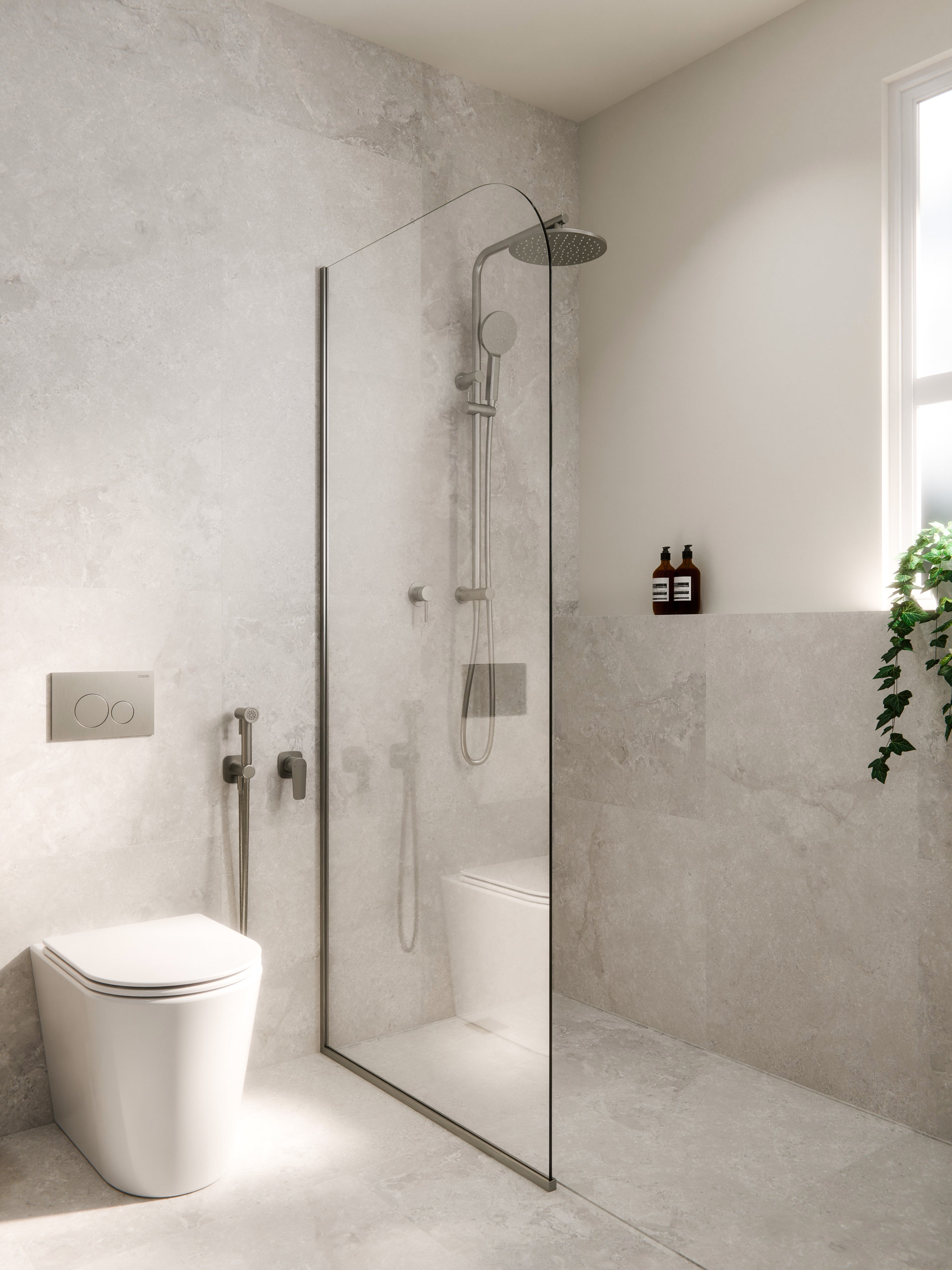 CODE PURE TYPHOON INWALL TOILET SUITE | BRUSHED NICKEL BUTTON