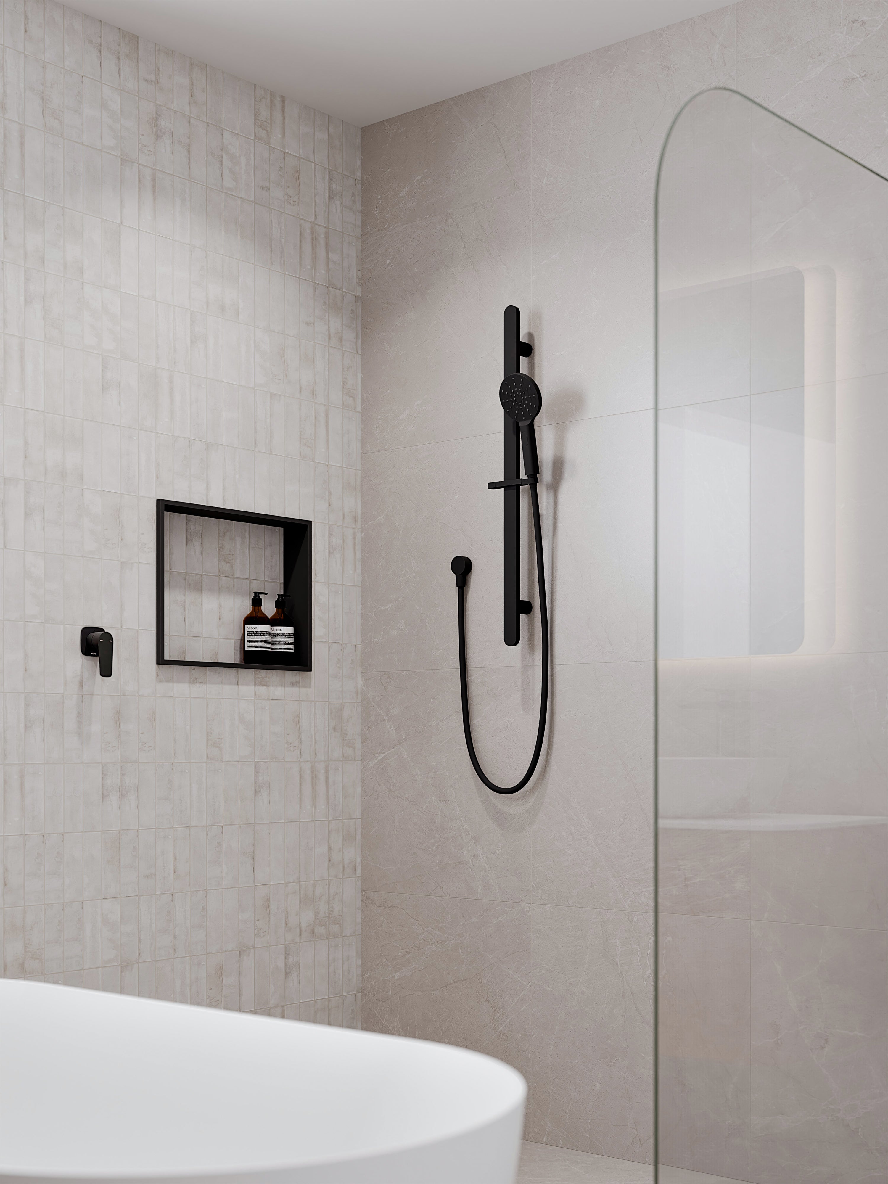 lineare-slide-shower-matte-black