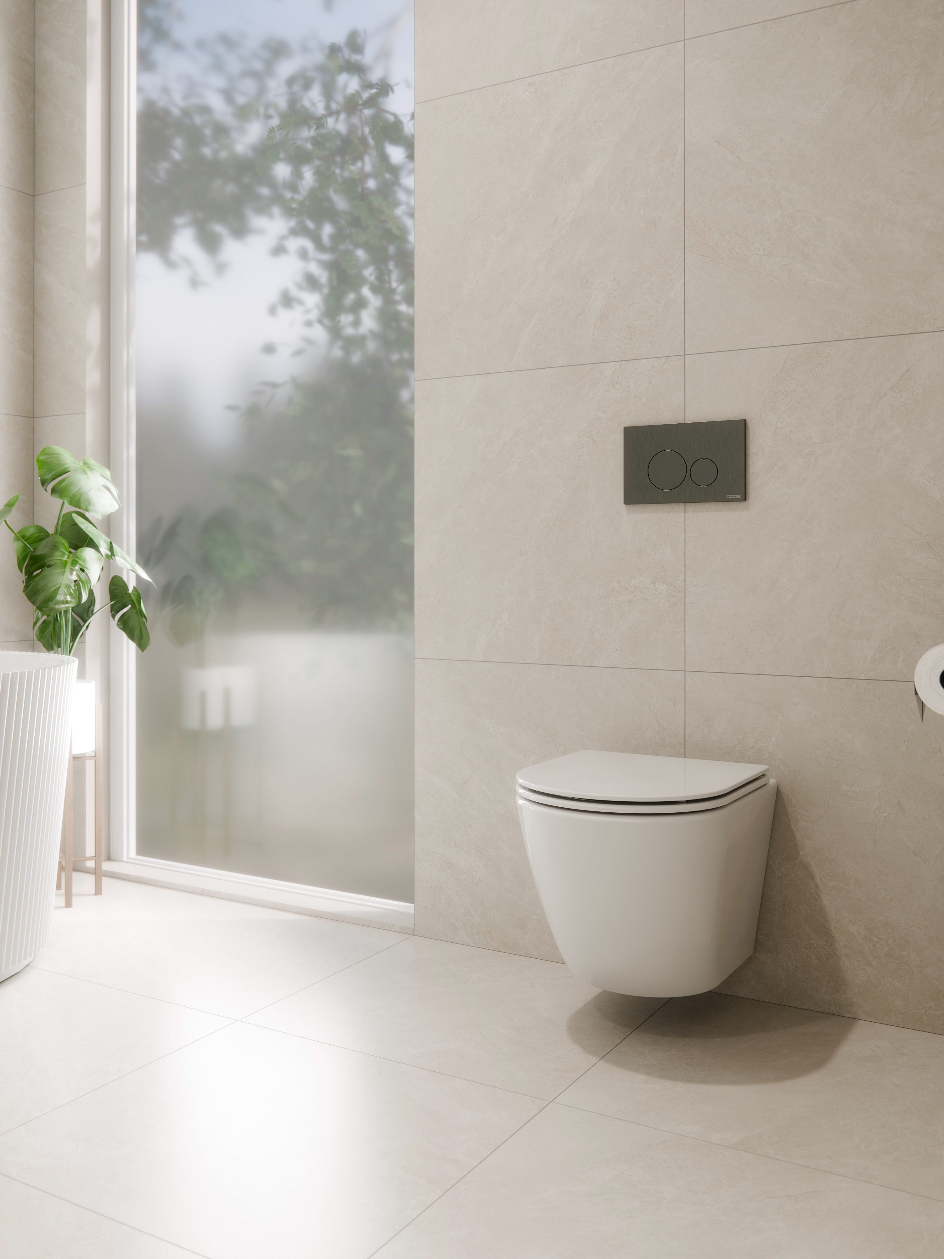 CODE FLOW TYPHOON WALL HUNG TOILET SUITE | GUNMETAL BUTTON