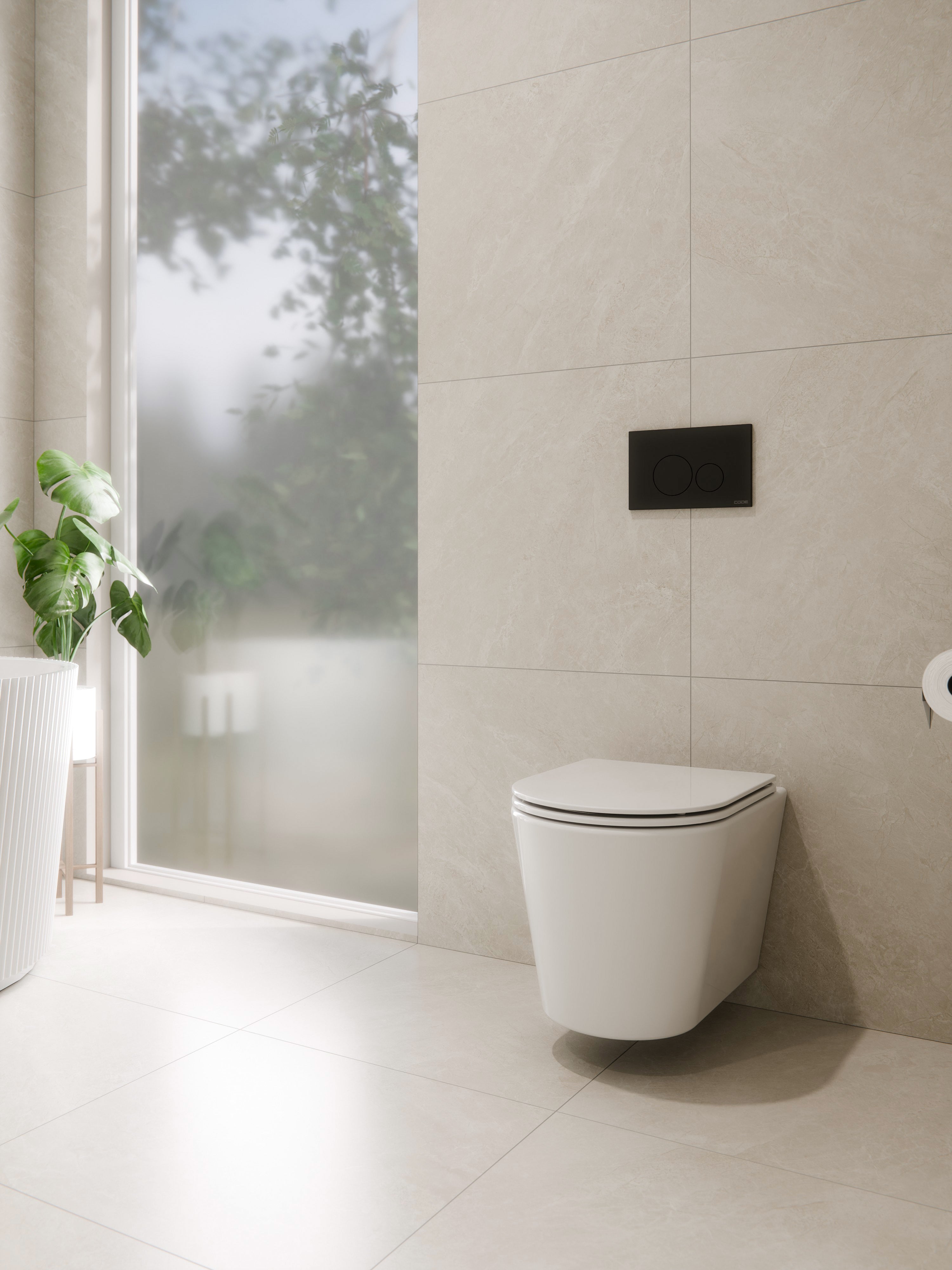 CODE PURE TYPHOON WALL HUNG TOILET SUITE x MATTE BLACK BUTTON