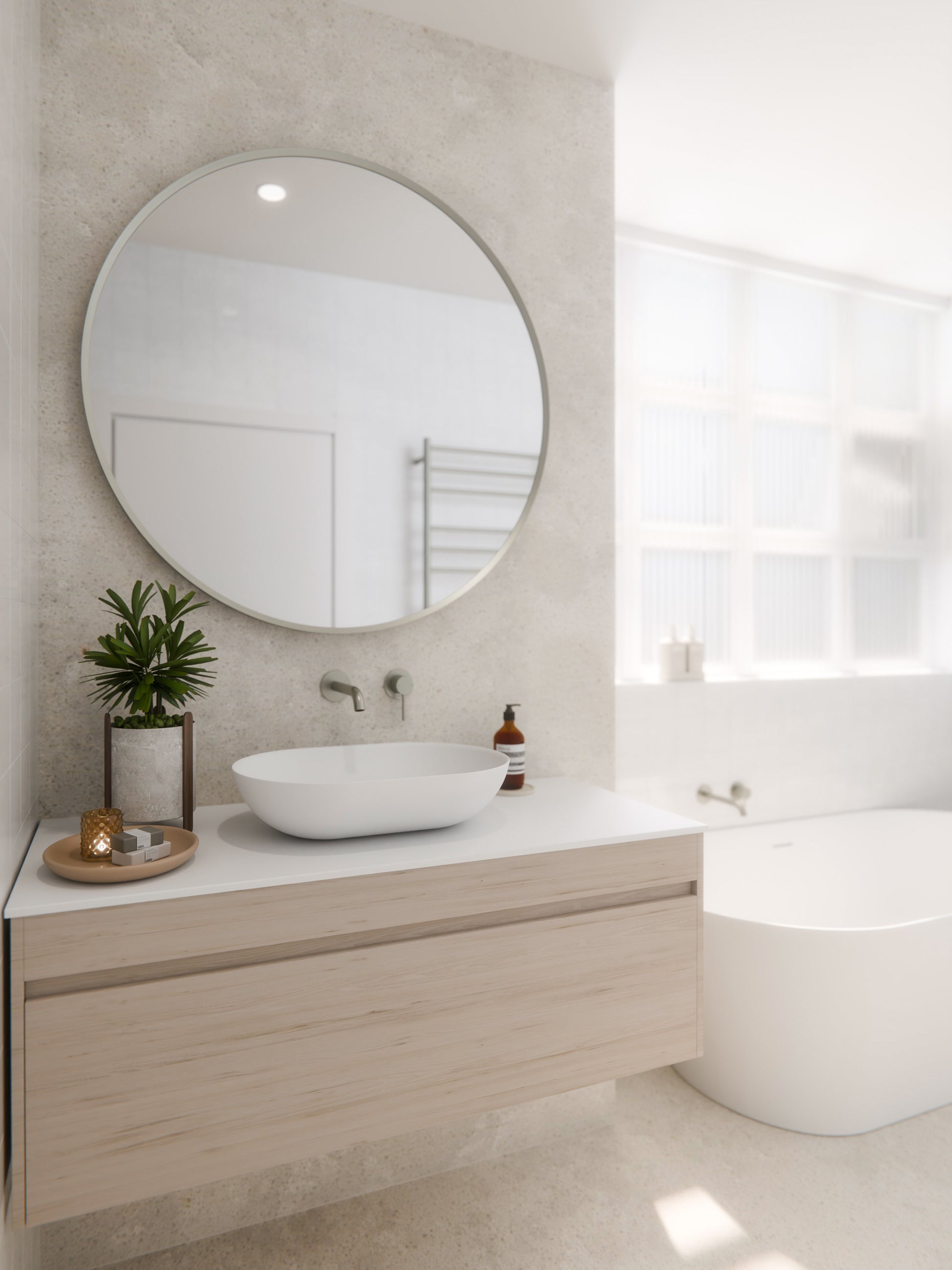 code-interiors-luxe-wall-hung-vanity-devon-oak-timberland-finish-one-drawer-framed-mirror-brushed-nickel