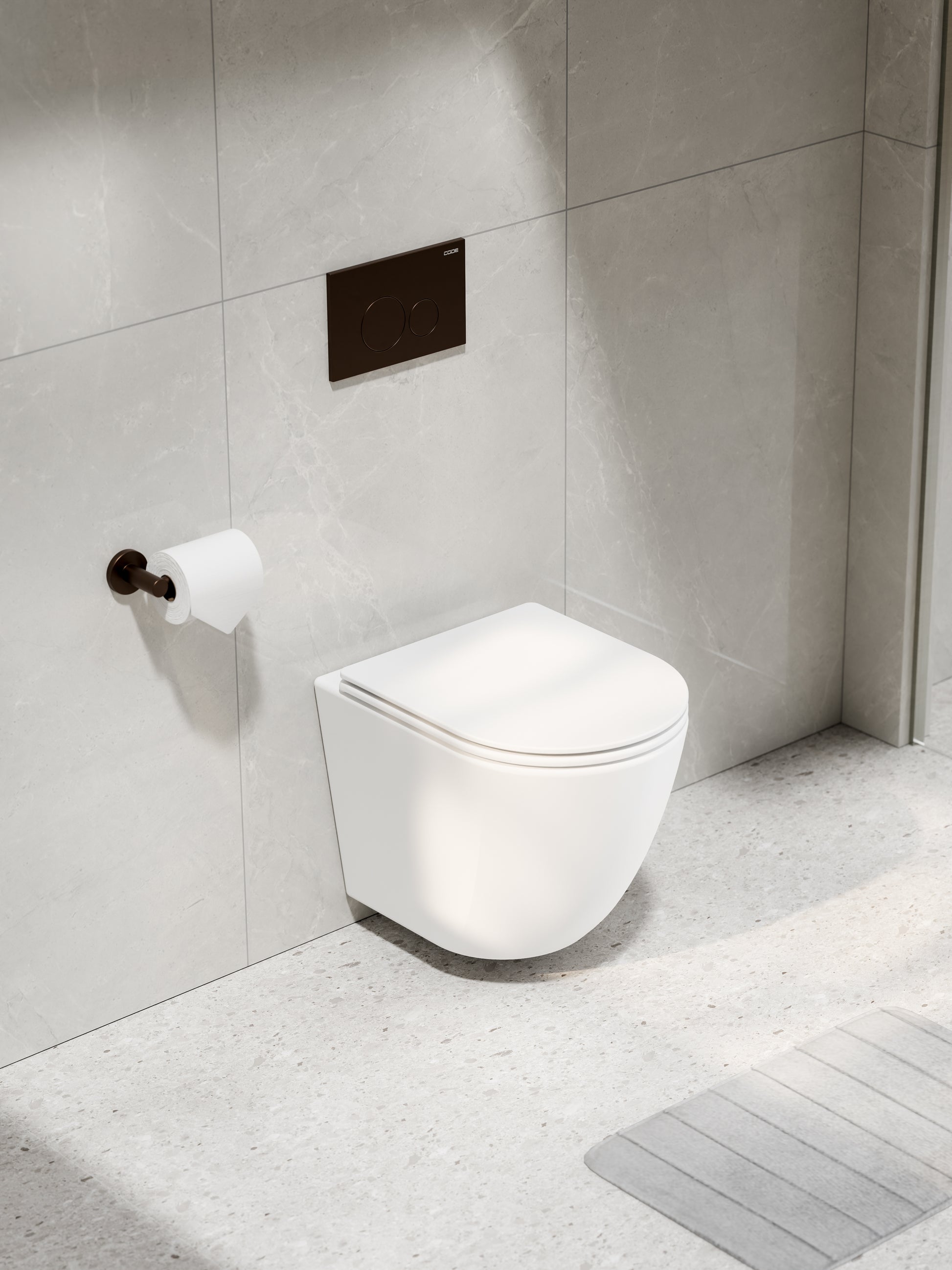 CODE-FLOW-TYPHOON-WALL-HUNG-MATTE-WHITE-TOILET-SUITE-BRUSHED-BRONZE-BUTTON