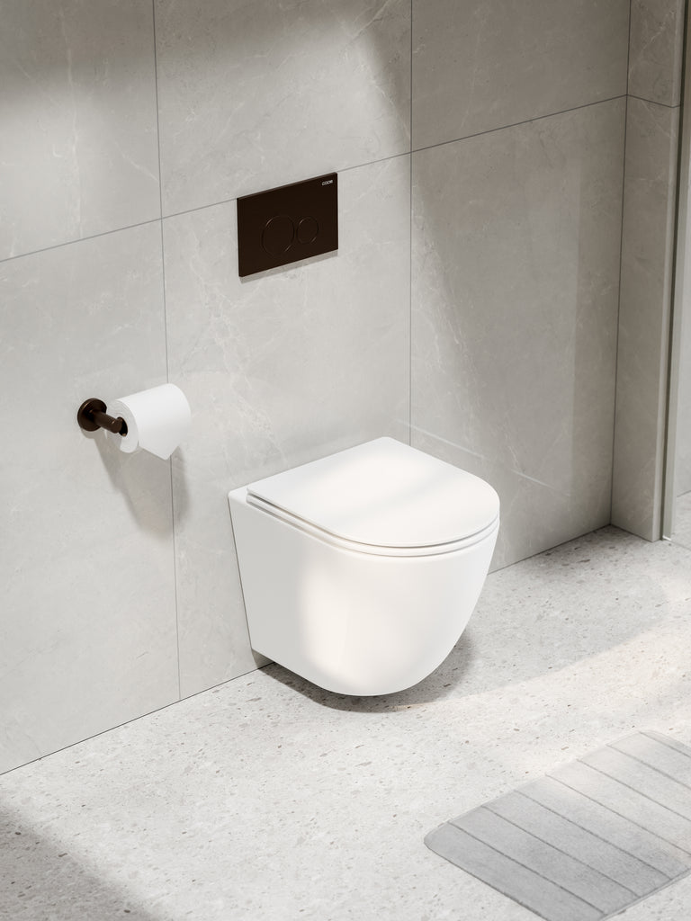 CODE-FLOW-TYPHOON-WALL-HUNG-MATTE-WHITE-TOILET-SUITE-BRUSHED-BRONZE-BUTTON