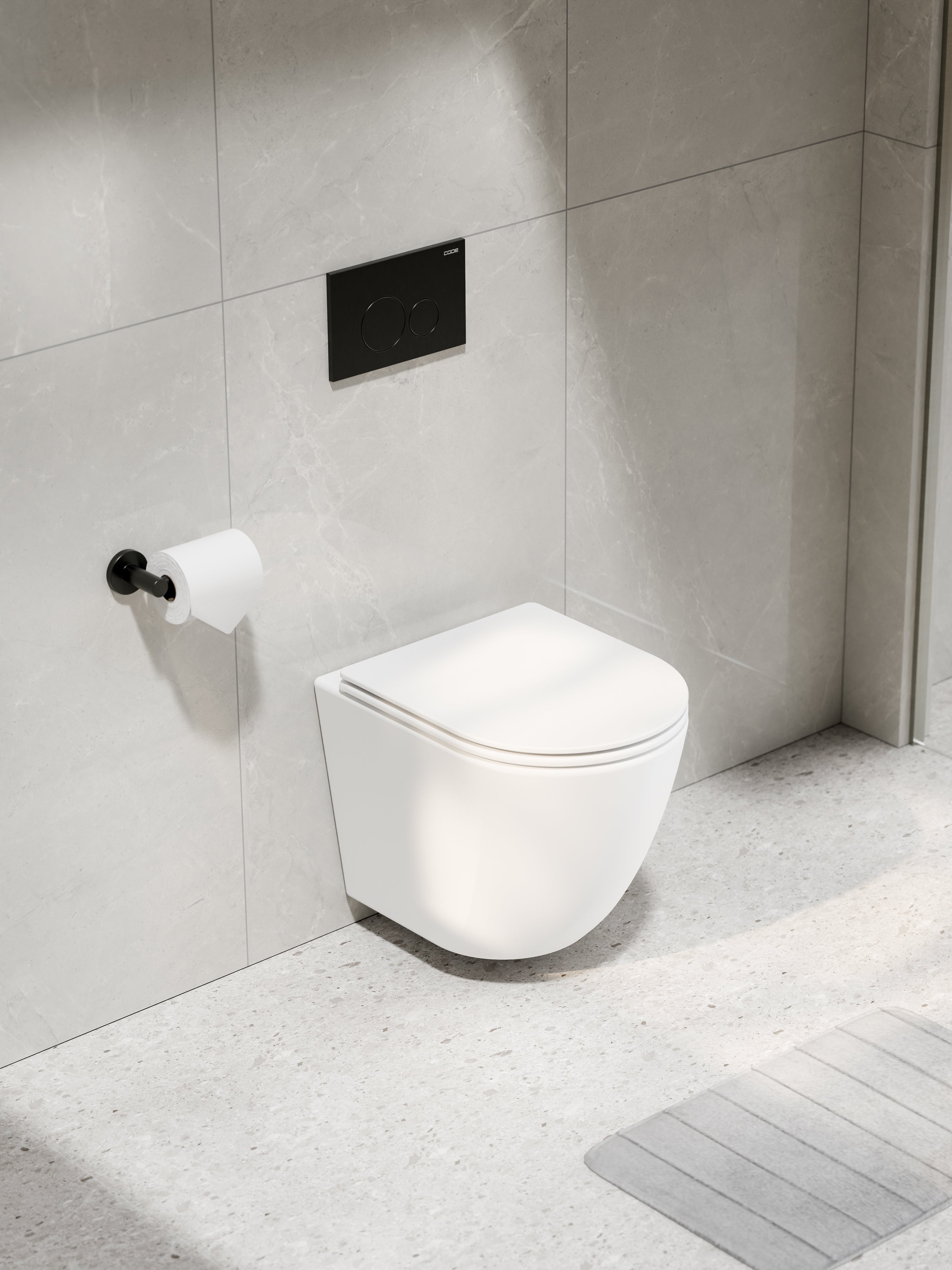 CODE-FLOW-TYPHOON-WALL-HUNG-MATTE-WHITE-TOILET-SUITE-GUNMETAL-BUTTON