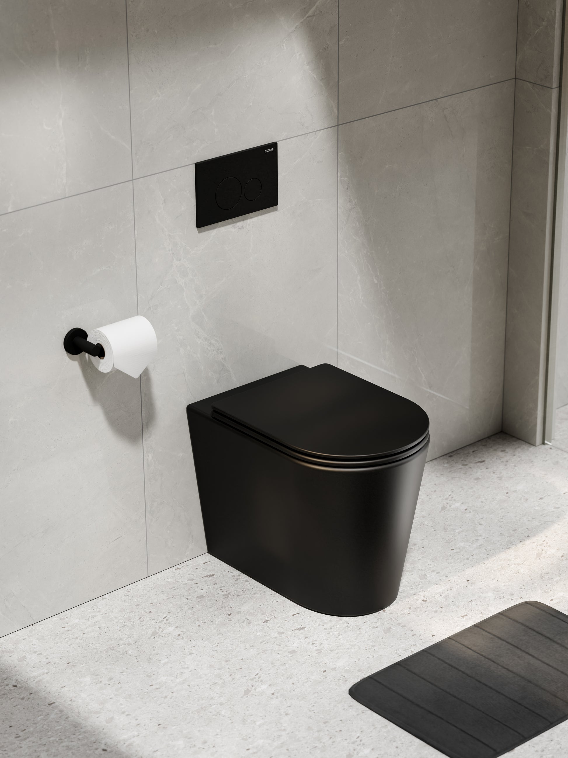 pure-typhoon-in-wall-cistern-toilet-suite-matte-black-toilet-with-black-flush-panel-in-bathroom-setting