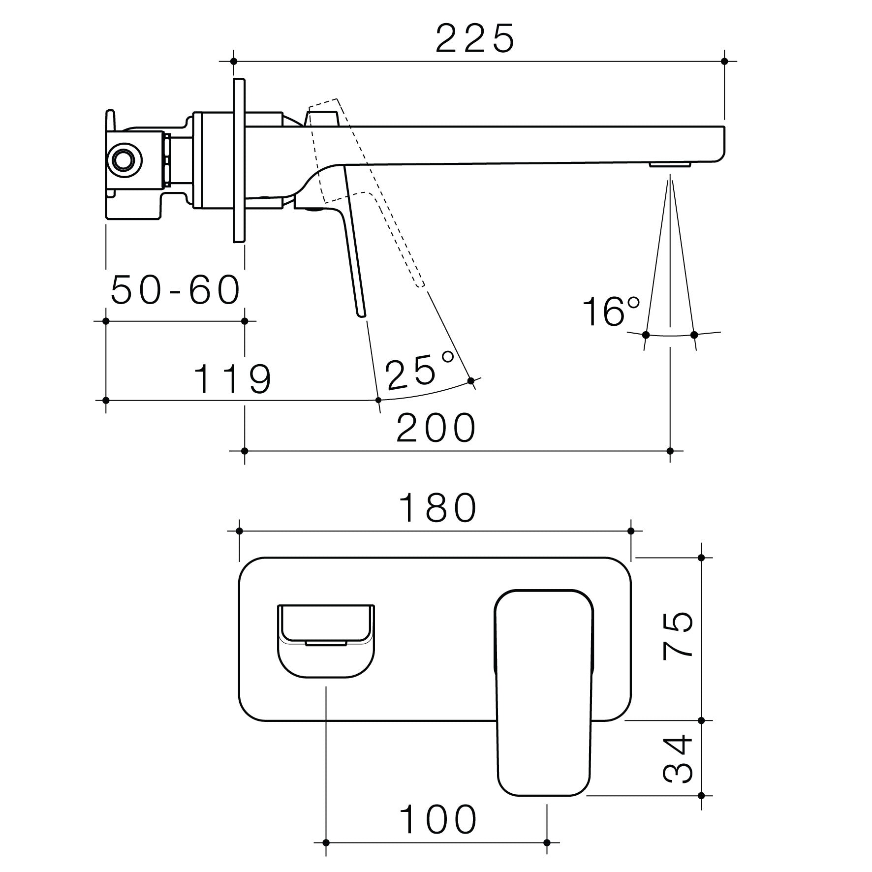 METHVEN-WAIPORI-MK2-WALL-BASIN-BATH-MIXER-TECHNICAL-SPECS