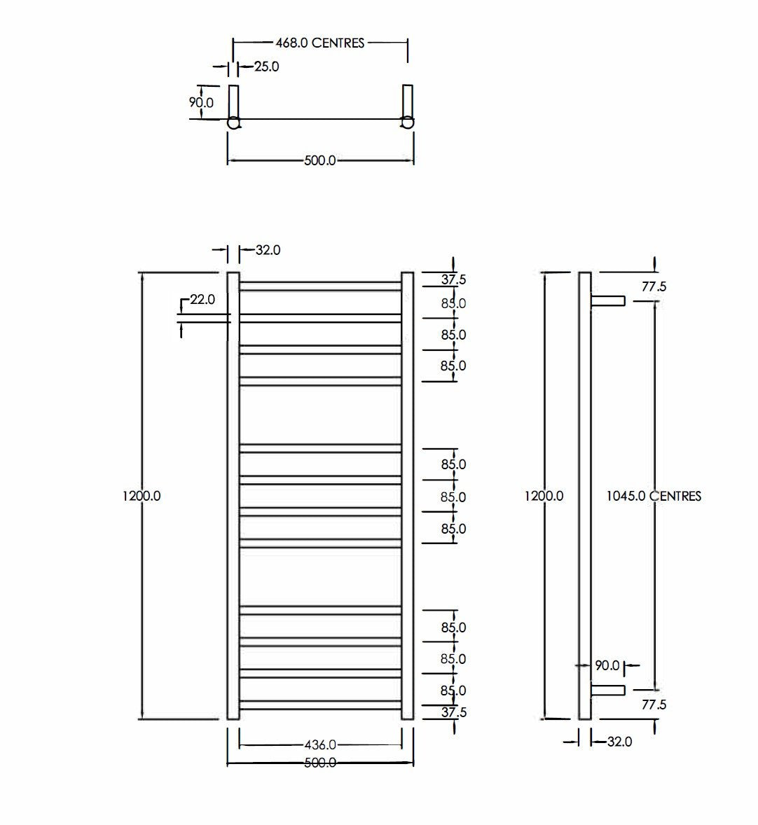 code-round-heated-towel-ladders-1200-spec-sheet