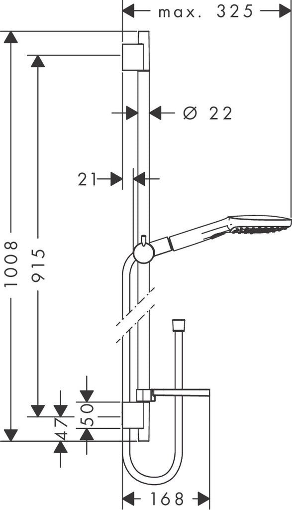 hansgrohe-e120-raindance-shower-slide-spec-sheet
