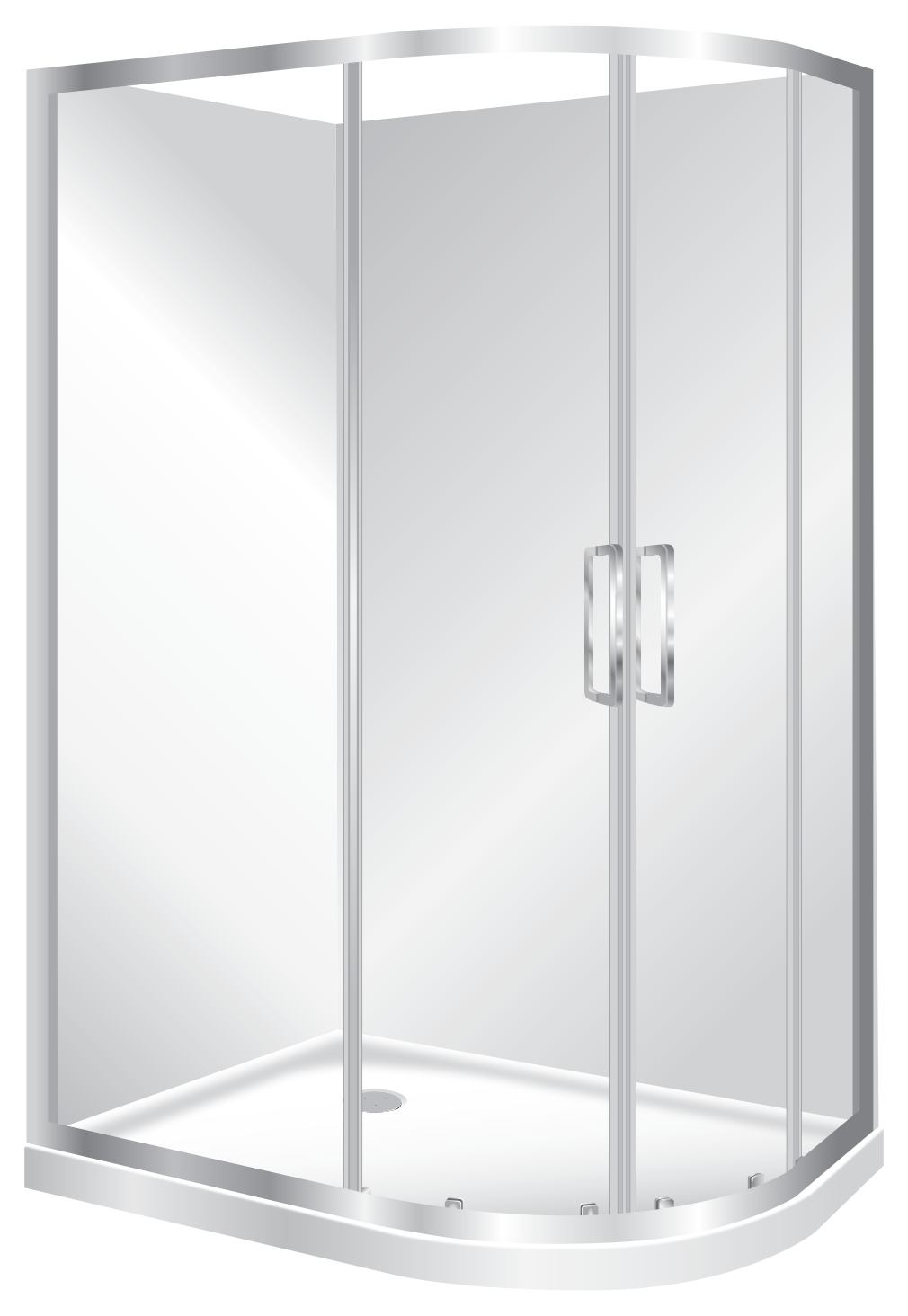 Evolve Shower Cubicle Round 1010 Chrome Centre Waste Flat Wall 11928.02