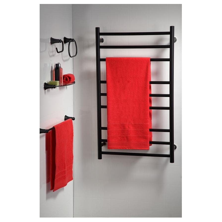 HEIRLOOM GENESIS NERO HEATED TOWEL LADDER 825X450MM BLACK