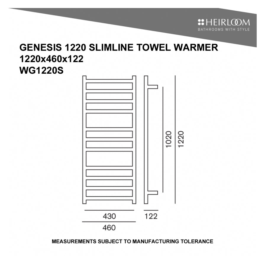 heirloom-genesis-heated-towel-ladder-spec-sheet