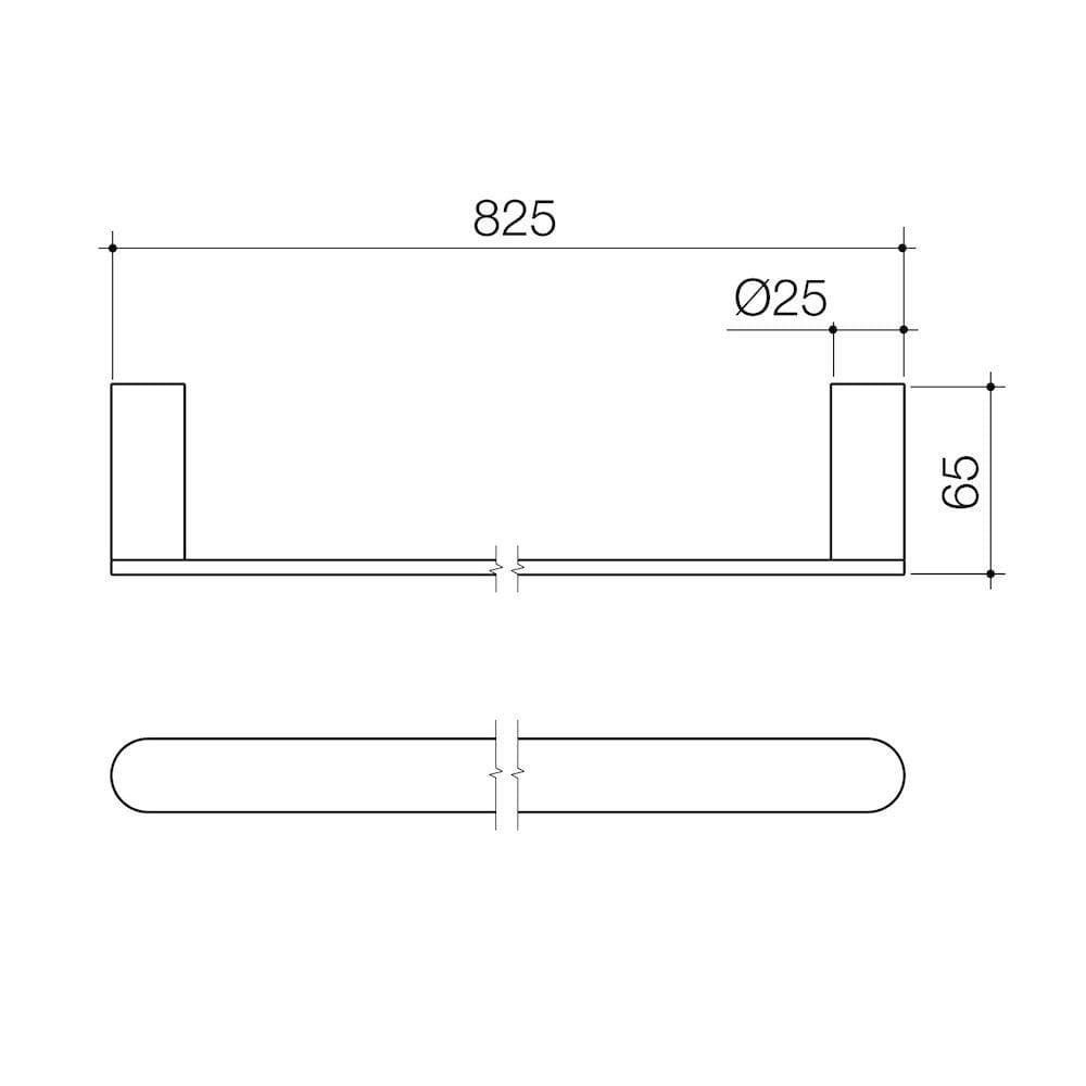 caroma-urbane-825-single-towel-rail-spec-sheet