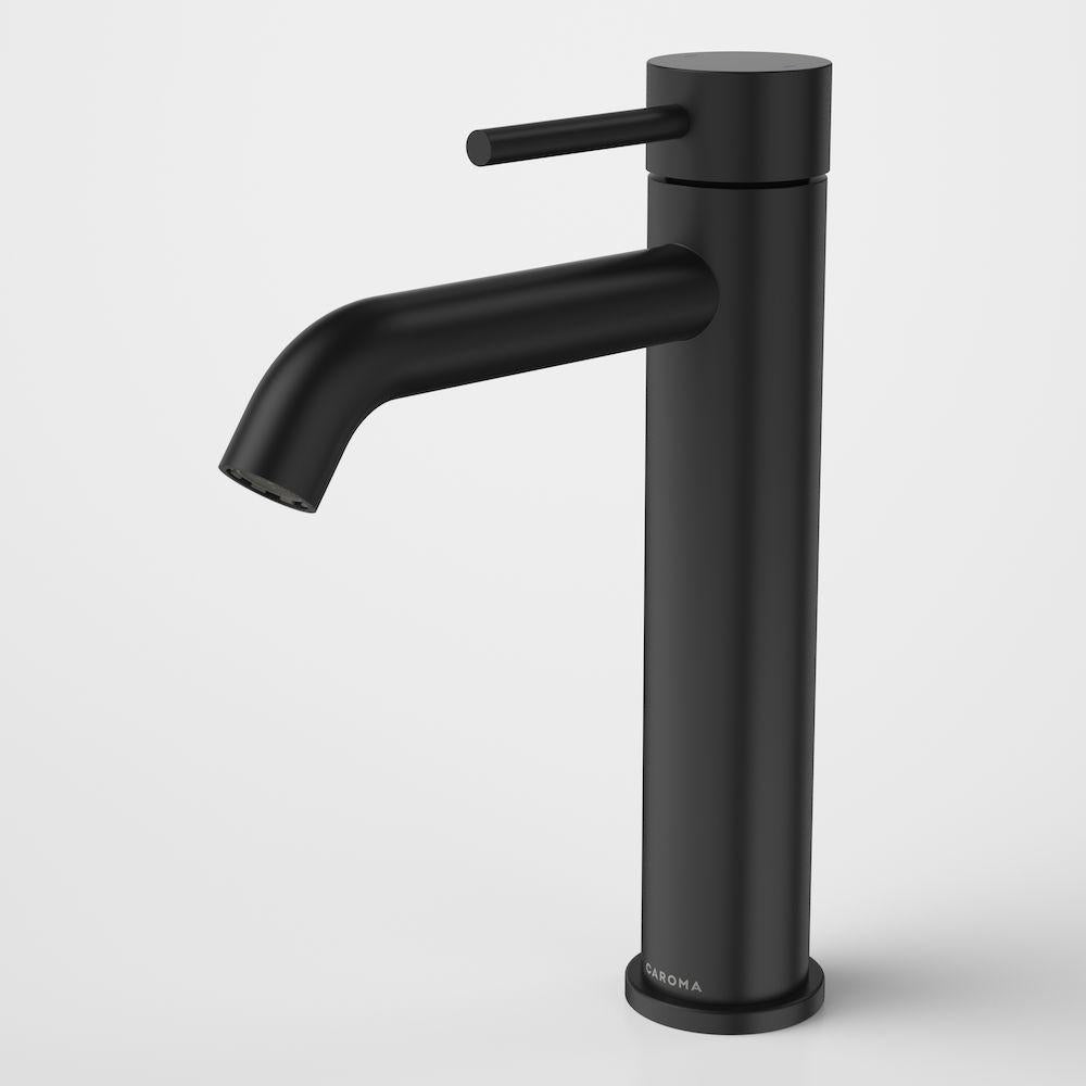 caroma-ilano-mid-tower-basin-mixer-range-matte-black