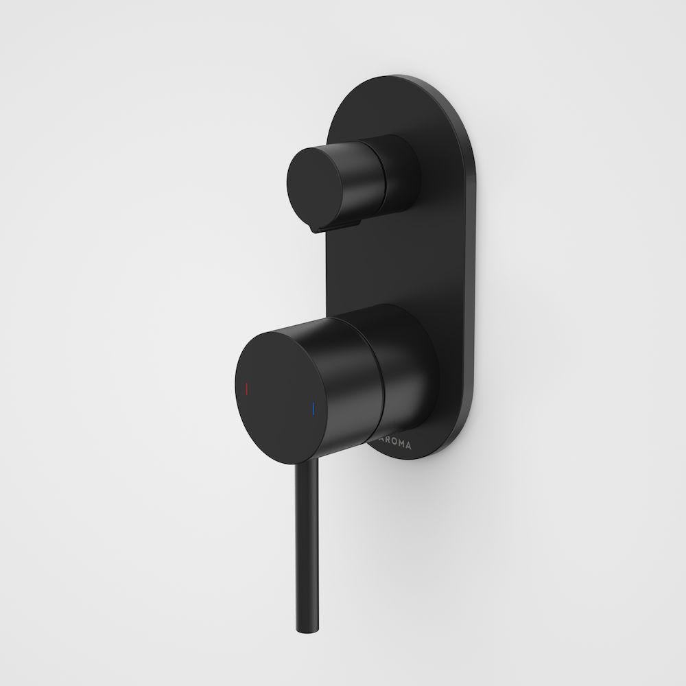 caroma-liano-bath-shower-with-diverter-mixer-round-cover-plate-matte-black