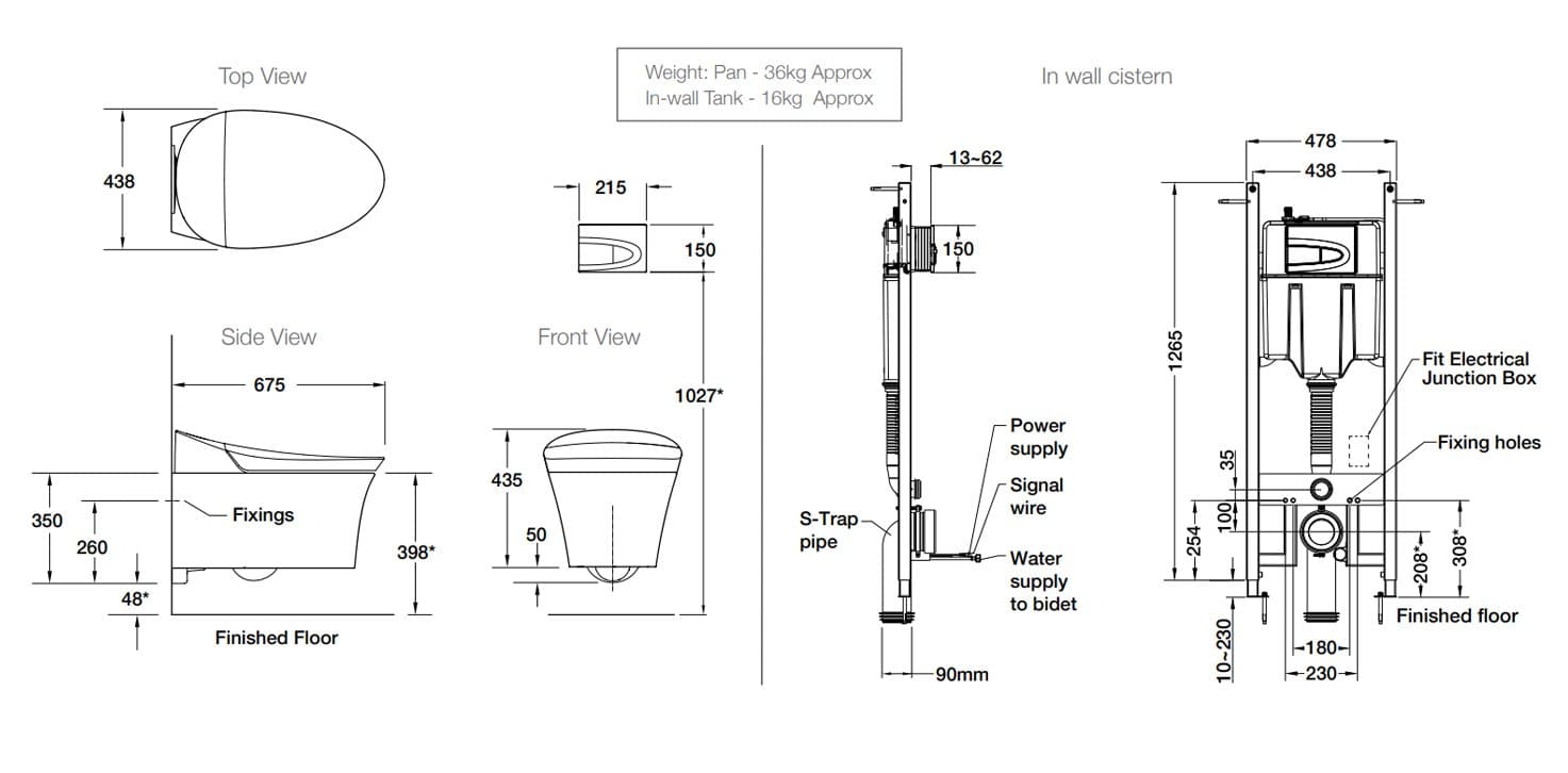 KOHLER VEIL WALL HUNG SMART TOILET