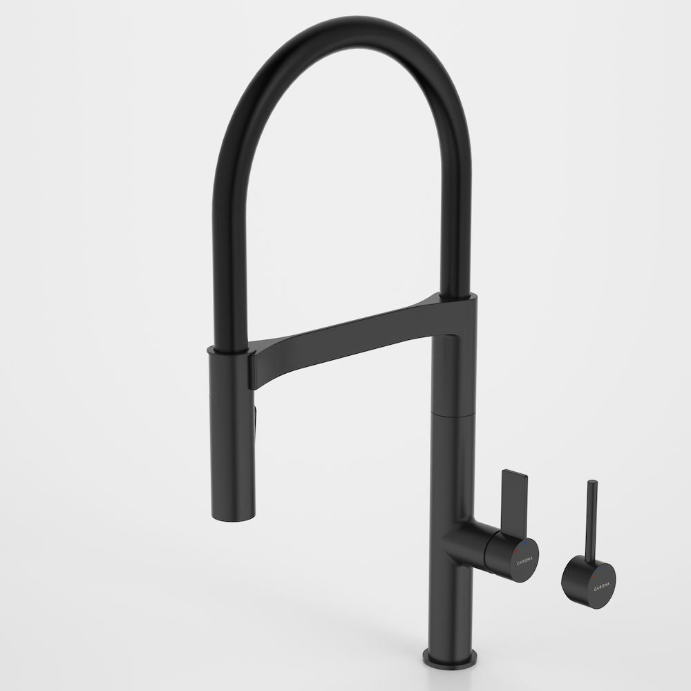 caroma-ilano-flag-pull-out-sink-mixer-matte-black