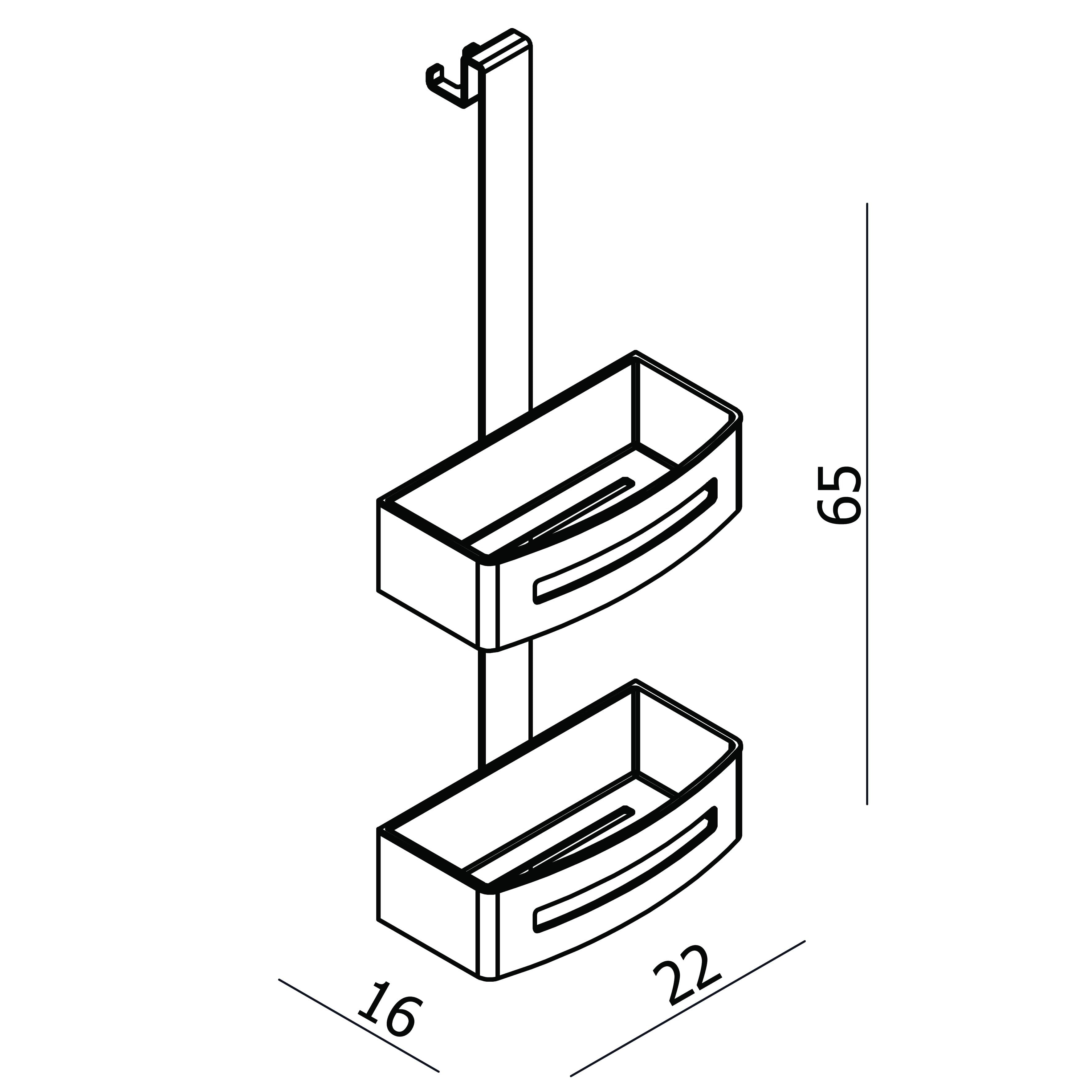 NOUERA 2 TIER SHOWER CADDY - 3 COLOURS