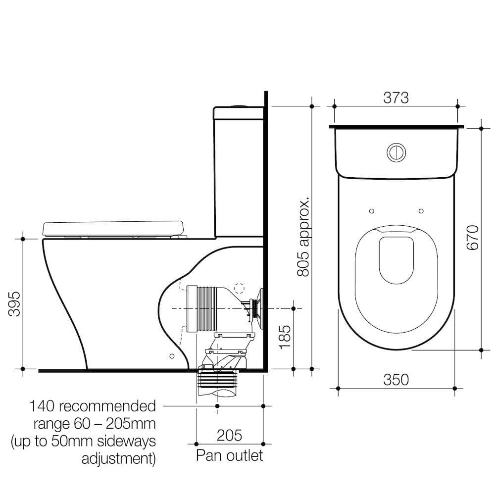 CAROMA LUNA CLEANFLUSH BTW TOILET SUITE