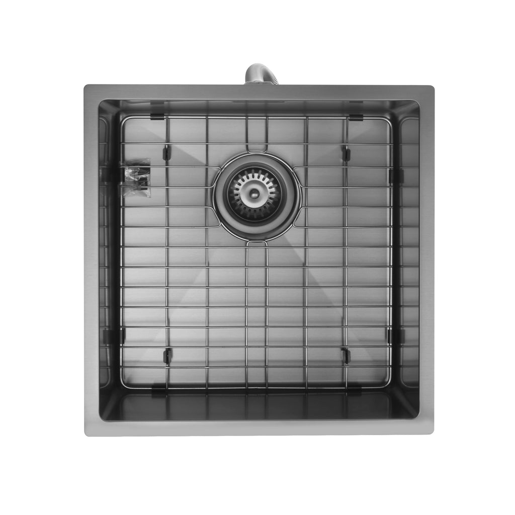 stainless-kitchen-sink-gunmetal-with -grid