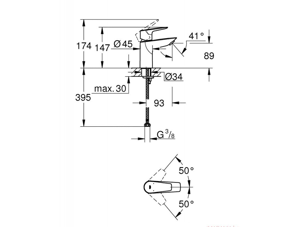 grohe-bauedge-basin-mixer-chrome