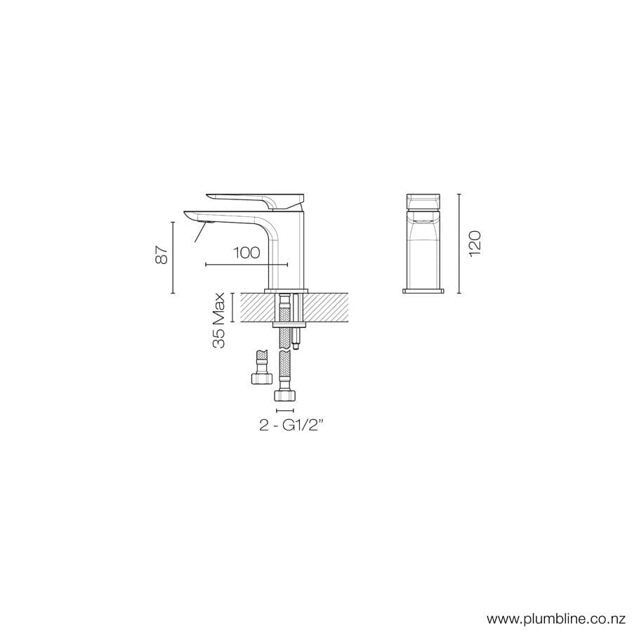 PLUMBLINE GENEVA MINI BASIN MIXER - 5 COLOURS
