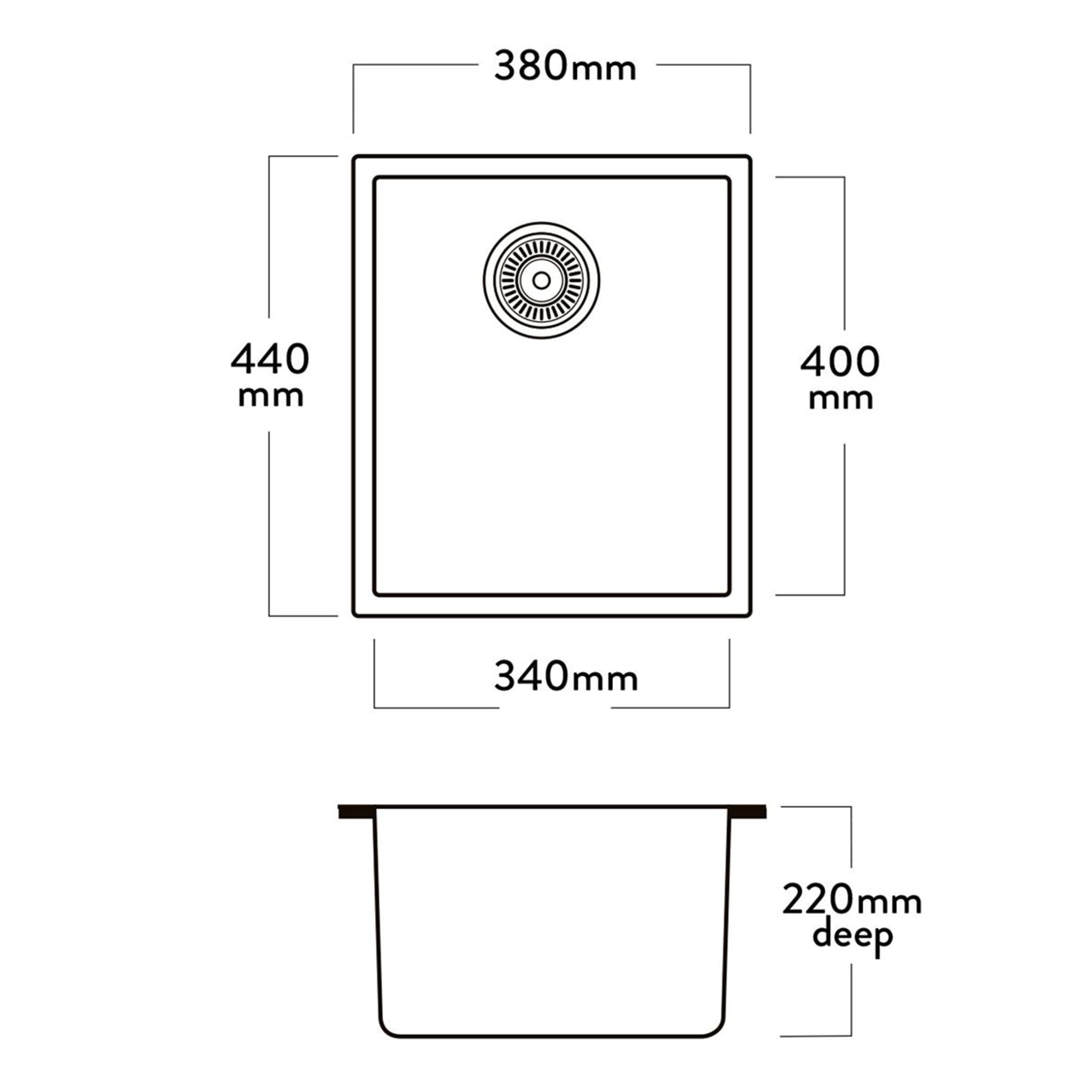 aurora-mercer-duro-granite-single-bowl-undermount-340-spec-sheet