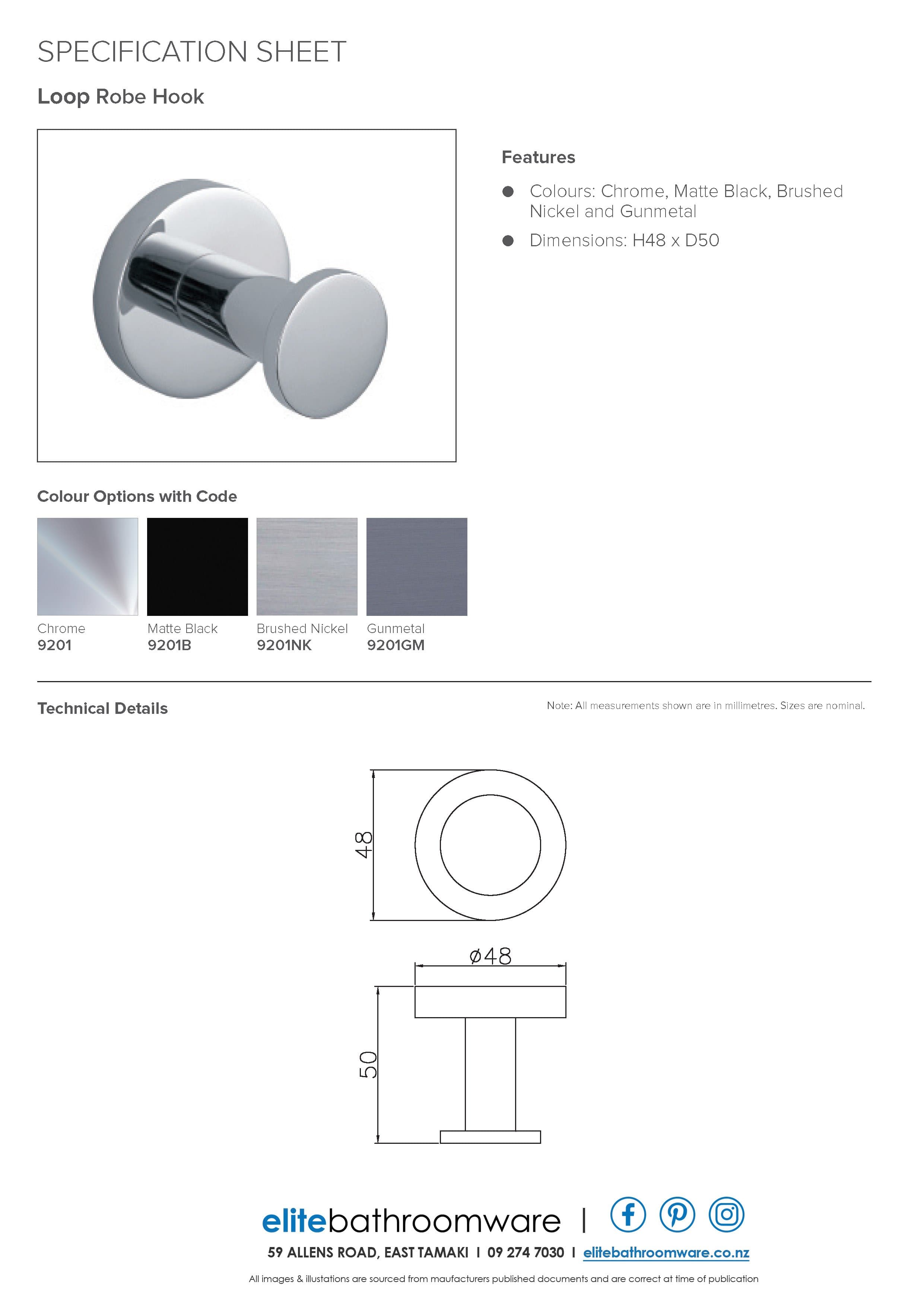 loop-robe-hooks-in-chrome-spec-sheet