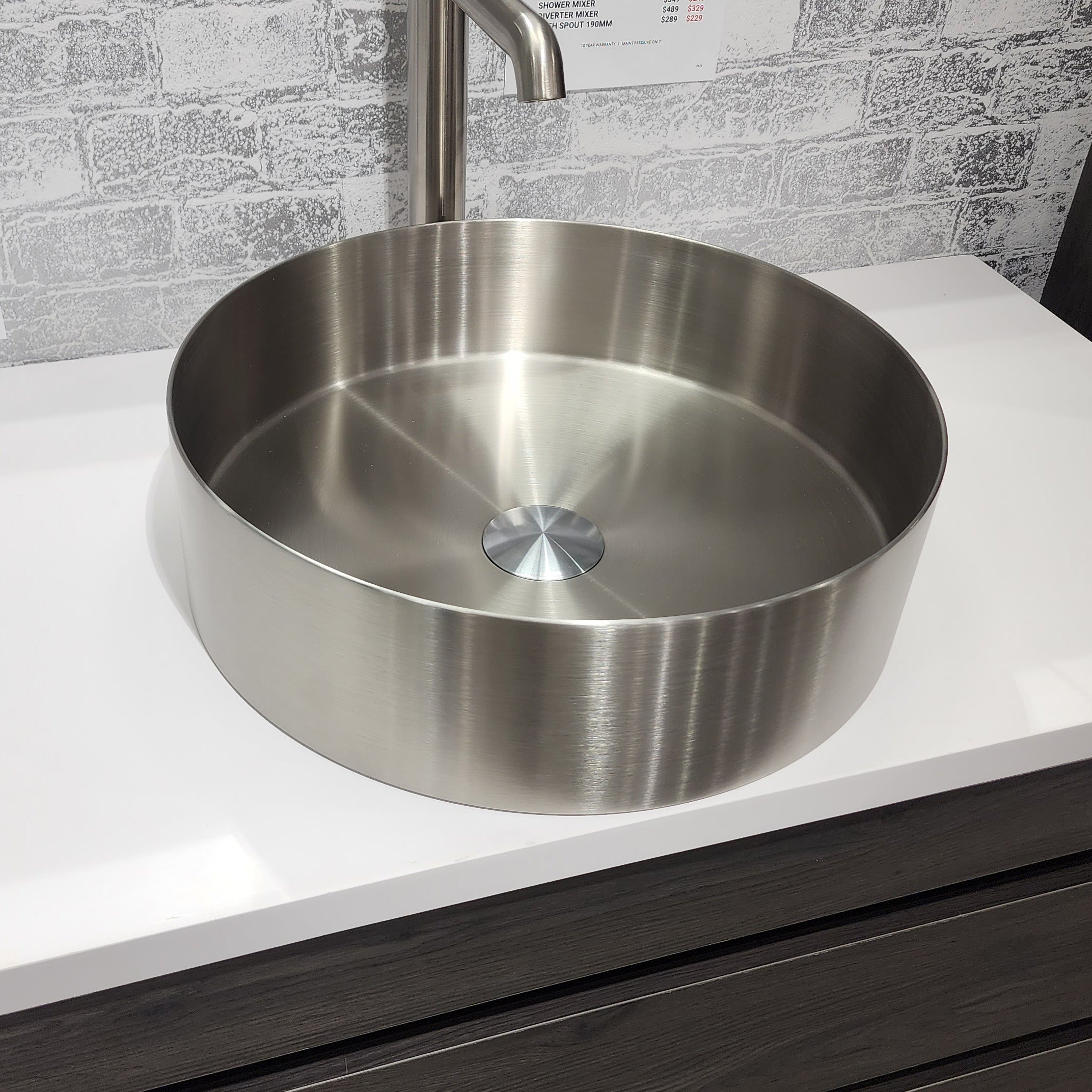 Sink Basins Rounded CODE FUSION 380 ROUND STAINLESS STEEL BASINS – Elite Bathroomware