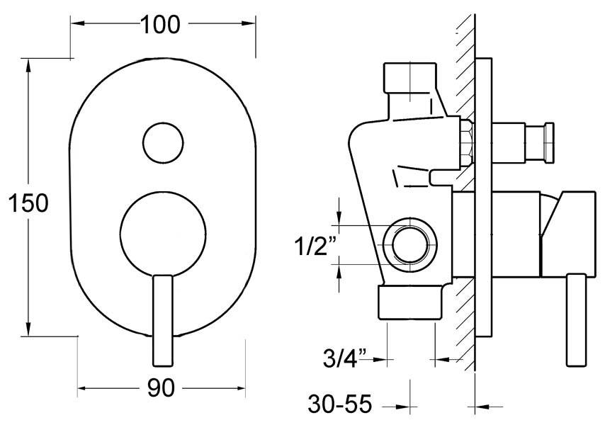 code-industry-shower-diverter-mixer-spec-sheet
