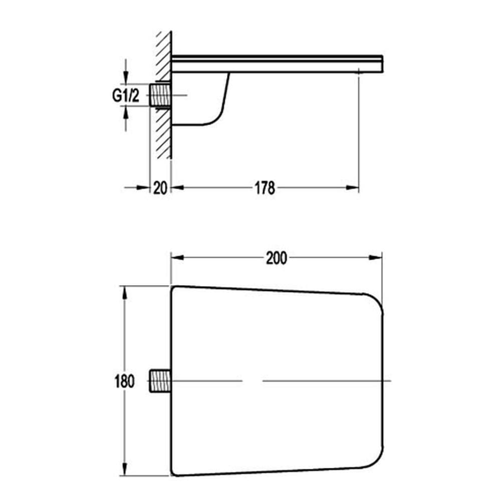 CARBON WALL MOUNTED WATERFALL BATH SPOUT BLACK