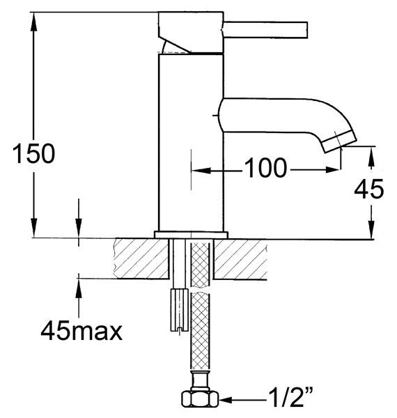 CODE INDUSTRY STANDARD BASIN MIXER - GUNMETAL