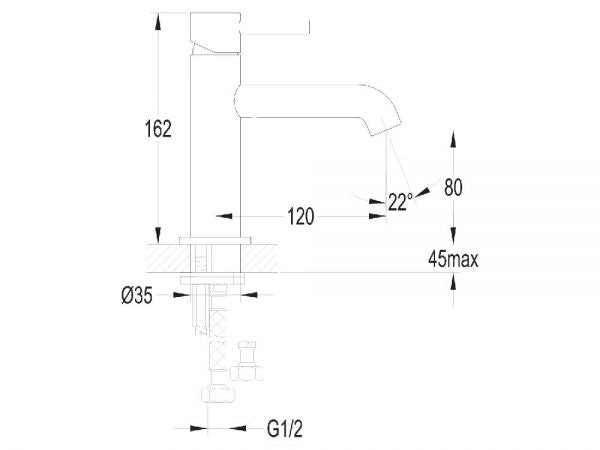 code-industry-slim-standard-basin-mixer-spec-sheet