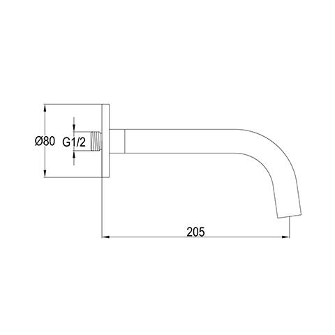 SCARAB BATH SPOUT BRUSHED GOLD SPECIFICATION