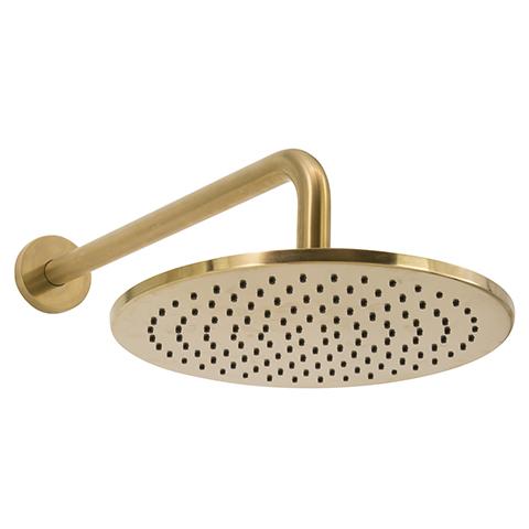 SCARAB RAIN SHOWER WITH WALL ARM BRUSHED GOLD
