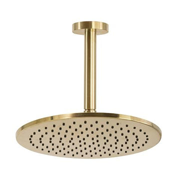 SCARAB RAIN SHOWER WITH CEILING ARM BRUSHED GOLD