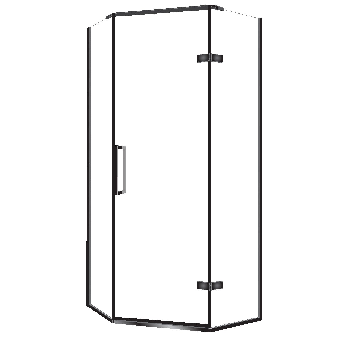 ELITE LUXURY FRAMELESS QUAD SHOWER DOOR ONLY - 2 COLOURS