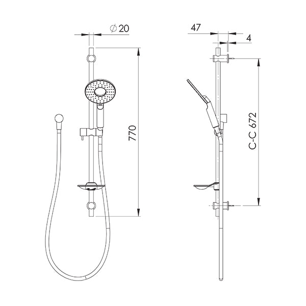 felton-halo-single-spray-slide-shower-spec-sheet